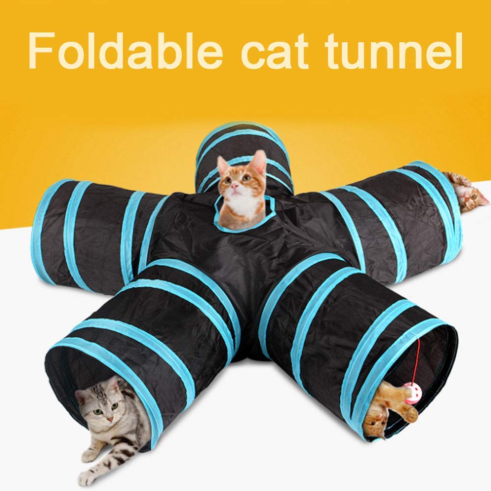 Practical Cat Tunnel 5-Way Foldable Pet Toy Tunnel
