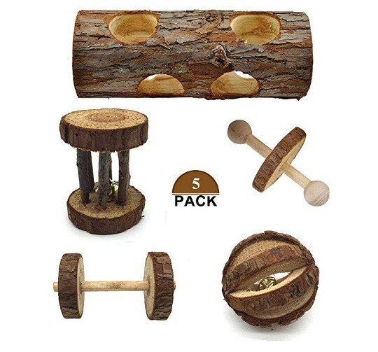 Wooden Small Pet  Play Molars Supply Toy Sets